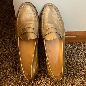 Gold Cole Haan loafers